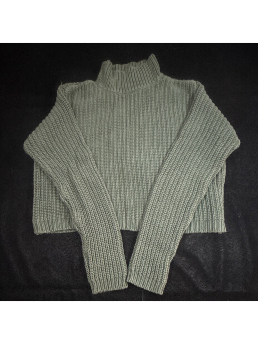 Vintage Moda International Green Ribbed Knit Sweater Size M